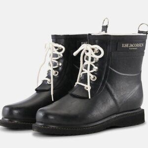 Ilse Jacobsen Lace-Up Short Rubber Rain Boot